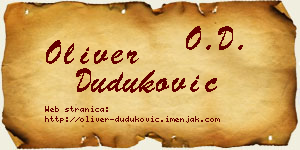 Oliver Duduković vizit kartica